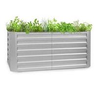 Jardinière surélevée - blumfeldt Blum High Grow Straight - Carré de potager - 120x60x60cm - Plate-bande surélevée - Acier - Argent - Volume: 432 l Argent G