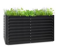 Jardinière surélevée - blumfeldt Blum High Grow Straight - Carré de potager - 200x90x100cm - Plate-bande surélevée - Acier - Noir Noir