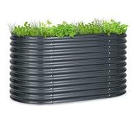 Blumfeldt Jardinière surélevée High Grow – 160 x 80 x 80 cm, tôle d'acier ondulée, montage facile