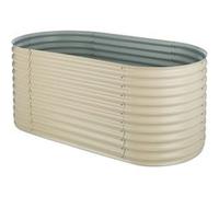Jardinière surélevée - blumfeldt High Grow - Carré de potager - 200x80x100cm - Plate-bande surélevée - Tôle d'acier - Beige G