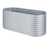 Jardinière surélevée - blumfeldt High Grow - Carré de potager - 200x80x100cm - Plate-bande surélevée - Tôle d'acier - Argent Argent G