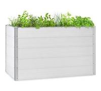 Blumfeldt Jardinière surélevée Nova Grow 150×91×100 cm hauteur adaptée au dos WPC aspect bois blanc