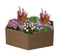 Jardinière Surélevée - Botle - Imitation Bois Marron - 148x129x50 Cm - Plastique Résistant - Aération Optimale Multicolore