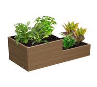 Jardinière surélevée - BOTLE - Imitation bois marron - 149x75,5x50 cm - 430 L - Plastique