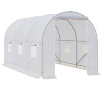 Jardinière surélevée de 7 mètres avec 6 grilles. Cadre robuste 3,5 x 2 x 2 m. Blanc