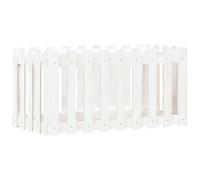 Jardinière surélevée design clôture à lattes - Blanc - 100 x 50 x 50 cm - En bois massif de pin - Grand pot de fleurs - Grand pot de fleurs d'intérieur - Pour balcon, parc, cour, jardin