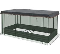 Jardinière surélevée en acier avec filet anti-oiseaux, jardinière gris foncé pour balcon et terrasse, 230 x 110 x 110 cm, protection solaire idéale
