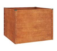 Jardinière surélevée en acier Corten - 100 x 100 x 77 cm - Grand pot de fleurs d'extérieur - Grand pot de fleurs pour l'intérieur - Pour jardin, terrasse, cour, parcs