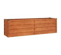 Jardinière surélevée en acier Corten - 160 x 40 x 45 cm - Grand pot de fleurs d'extérieur - Grand pot de fleurs pour l'intérieur - Pour jardin, terrasse, cour, parcs