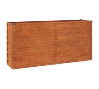 Jardinière surélevée en acier Corten 160 x 40 x 77 cm avec fond ouvert et construction robuste en acier pour jardin, terrasse, balcon