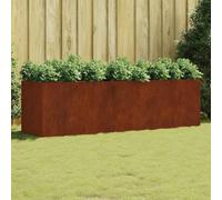Jardinière surélevée en acier Corten sans fond avec étrier de support, bac à plantes, en acier résistant aux intempéries, dimensions : 280 x 80 x 80 cm, pour jardin, balcon, terrasse