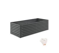 Jardinière surélevée en acier galvanisé anthracite 200x80x62cm 970L bac potager ergonomique culture légumes herbes aromatiques fleurs