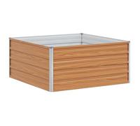 Jardinière surélevée en acier galvanisé - vidaXL - 100x100x45 cm - Marron clair - Résistant aux intempéries