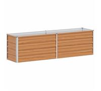 vidaXL Jardinière surélevée acier galvanisé Marron clair 160×40×45 cm, résistante aux intempéries