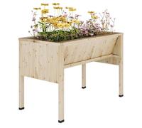 Jardinière surélevée en bois - Jardinière sur pieds - Avec crochets - Avec géotextile inclus - Pour légumes et herbes aromatiques - Pour le balcon et le jardin