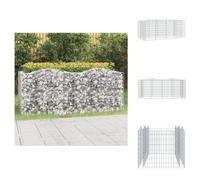 Jardinière surélevée en gabions vidaXL avec arche, 200 x 100 x 100 cm, fer galvanisé - Pots de fleurs et jardinières
