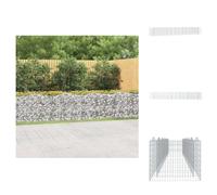 Jardinière surélevée en gabions vidaXL avec arche, 600 x 100 x 100 cm, fer galvanisé - Pots de fleurs et jardinières