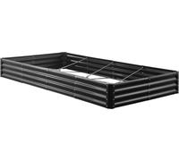 Jardinière surélevée en métal, 2,4 x 1,2 x 0,3 m Jardinière d'extérieur en galvalume, fond ouvert, grande jardinière surélevée pour cultiver des légumes, des fleurs, des herbes aromatiques et des plan