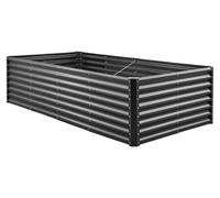 Jardinière surélevée en métal, 2,4 x 1,2 x 0,6 m, bac de jardinage galvanisé pour l'extérieur, fond ouvert, grande jardinière surélevée pour la culture de légumes, de fleurs, d'herbes aromatiques et d