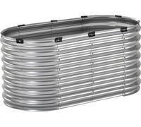 Jardinière surélevée en métal 4 x 2 x 2 pieds Jardinière galvanisée d'extérieur Argent