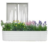 Jardinière surélevée en métal, acier galvanisé, dimensions 76,77 x 23,62 x 16,93 pouces, modèle autoportant, design moderne, montage requis