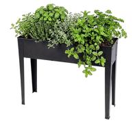 Jardinière surélevée en métal anthracite avec embouts – 102 x 80 cm – Jardinière thermolaquée pour potagers et parterres de fleurs