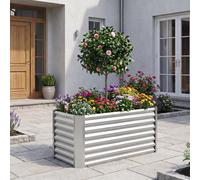Jardinière surélevée en métal COSTWAY, jardinière à fond ouvert, jardinière rectangulaire résistante aux intempéries, jardinière à herbes aromatiques en tôle galvanisée, jardinière à légumes 119,5 x 6