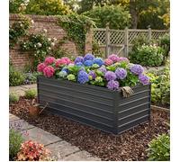 Jardinière surélevée en métal - Dimensions 190x90x64 cm - Base ouverte pour drainage optimal - Hauteur ergonomique 64 cm