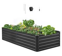Jardinière surélevée en métal - Jardinière/potager/bac à plantes - 203,2 x 101,6 x 47 cm - Fond ouvert - Bords arrondis - Pour légumes, fleurs, herbes aromatiques et plantes succulentes