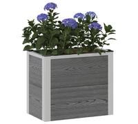 Jardinière surélevée Gris 50 x 30 x 42 cm WPC et Aluminium