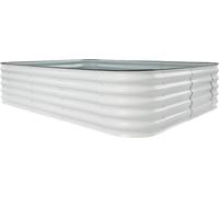 Jardinière surélevée - Jardinière pour légumes et fleurs - Métal - Hauteur 43 cm - Kit - Blanc + Gris clair