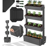 Jardinière surélevée KESSER® à plusieurs niveaux, jardinière premium, escalier de fleurs, jardinière en escalier – potager, jardinière à herbes aromatiques, bac à plantes, châssis de culture, parterre