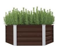 vidaXL Jardinière surélevée Marron 129 x 129 x 46 cm Acier galvanisé