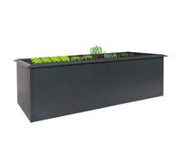 Jardinière surélevée MCW-N24, jardinière surélevée en métal, bac à fleurs, pot de fleurs, bordure anti-limaces, 78 x 250 x 90 cm, fer, 65 kg, anthracite