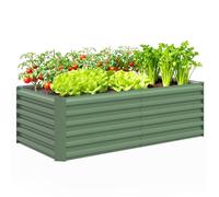 Outsunny Jardinière Surélevée Acier Galvanisé 180x90x57,5 cm Vert Clair | Lit de Jardin avec Fond Ouvert, Carré Potager de Jardin pour Légumes, Fruits, Fleurs
