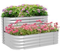 Jardinière surélevée Outsunny en métal, jardinière à deux niveaux, jardinière avec vis