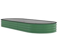 Jardinière surélevée ovale en tôle galvanisée - Bac à fleurs en métal 240 x 120 x 45 cm - Bac profond pour légumes, fleurs et herbes aromatiques - Vert