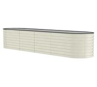 Jardinière surélevée ovale en tôle galvanisée - Bac à plantes en métal - Zone racinaire profonde - Pour légumes, fleurs et herbes aromatiques - Grande jardinière - 240 x 60 x 60 cm, blanc