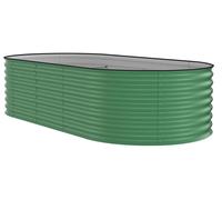 Jardinière surélevée ovale galvanisée - Grande jardinière en métal - 240 x 120 x 60 cm (profondeur de la zone racinaire) - Pour légumes, fleurs et herbes aromatiques - Jardin - Espace vert