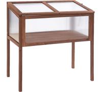 Jardinière surélevée Pflanzwerk 90 x 50 x 93 cm en bois de sapin et polycarbonate résistant aux UV - Jardinière ergonomique avec couvercle rabattable pour le jardin, le balcon et la terrasse - Jardini