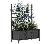 Jardinière surélevée pour le jardin avec treillis - Outsunny - acier galvanisé - 90x40x120 cm - noir