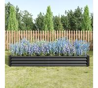 Jardinière surélevée rectangulaire en tôle d'acier galvanisée, résistante au gel et aux intempéries, couleur anthracite, 232 x 114 x 30 cm, pour légumes et herbes aromatiques