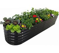 Jardinière surélevée Relaxdays, en métal, XXL, pour fleurs, plantes et légumes, H x L x P : 45 x 240 x 60 cm, jardinière semi-circulaire, anthracite