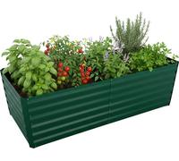 Jardinière surélevée RelaxRelaxdays, métal galvanisé, fleurs, plantes et légumes, H x L x P : 60 x 200 x 100 cm, jardinière rectangulaire, verte
