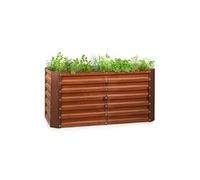 Jardinière surélevée - Rust Grow - Carré de potager - 120x60x60cm - Plate-bande surélevée - Acier - Couleur rouille