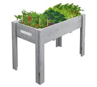 Jardinière surélevée sur pieds - Bac à plantes surélevé en bois - Avec insert en plastique - Pour l'intérieur et l'extérieur - Pour balcon, terrasse, jardin - 86,4 x 45,7 x 76,2 cm