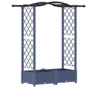 Jardinière surélevée vidaXL avec treillis et toit, gris, 124 x 40 x 123 cm, PP