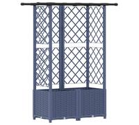 Jardinière surélevée vidaXL avec treillis et toit, gris, 124 x 40 x 136 cm, PP