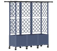 Jardinière surélevée vidaXL avec treillis et toit, gris, 163,5 x 40 x 142 cm, PP