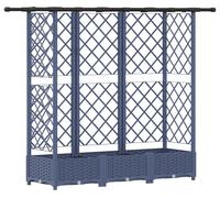 Jardinière surélevée vidaXL avec treillis et toit, gris, 164 x 40 x 121 cm, PP